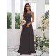 Amazing Chiffon Applique Square Sleeveless Bridesmaid Dresses