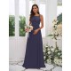 Amazing Chiffon Applique Square Sleeveless Bridesmaid Dresses