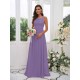 Amazing Chiffon Applique Square Sleeveless Bridesmaid Dresses