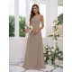 Amazing Chiffon Applique Square Sleeveless Bridesmaid Dresses