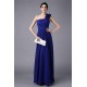 Classy Sleeveless One Shoulders Pleats Long Chiffon Bridesmaid Dresses