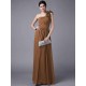Classy Sleeveless One Shoulders Pleats Long Chiffon Bridesmaid Dresses