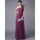 Classy Sleeveless One Shoulders Pleats Long Chiffon Bridesmaid Dresses