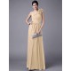 Classy Sleeveless One Shoulders Pleats Long Chiffon Bridesmaid Dresses