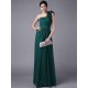 Classy Sleeveless One Shoulders Pleats Long Chiffon Bridesmaid Dresses