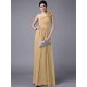 Classy Sleeveless One Shoulders Pleats Long Chiffon Bridesmaid Dresses