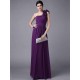 Classy Sleeveless One Shoulders Pleats Long Chiffon Bridesmaid Dresses