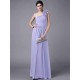 Classy Sleeveless One Shoulders Pleats Long Chiffon Bridesmaid Dresses
