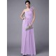 Classy Sleeveless One Shoulders Pleats Long Chiffon Bridesmaid Dresses
