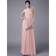 Classy Sleeveless One Shoulders Pleats Long Chiffon Bridesmaid Dresses