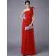 Classy Sleeveless One Shoulders Pleats Long Chiffon Bridesmaid Dresses