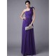 Classy Sleeveless One Shoulders Pleats Long Chiffon Bridesmaid Dresses
