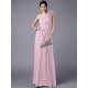 Classy Sleeveless One Shoulders Pleats Long Chiffon Bridesmaid Dresses