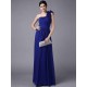 Classy Sleeveless One Shoulders Pleats Long Chiffon Bridesmaid Dresses