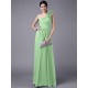 Classy Sleeveless One Shoulders Pleats Long Chiffon Bridesmaid Dresses