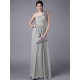 Classy Sleeveless One Shoulders Pleats Long Chiffon Bridesmaid Dresses