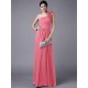 Classy Sleeveless One Shoulders Pleats Long Chiffon Bridesmaid Dresses