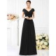 V-Neck Elegant Pleats Short Sleeves Long Chiffon Bridesmaid Dresses