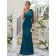 Charming Bowknot One Shoulder Sleeveless Bridesmaid Dresses