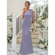 Charming Bowknot One Shoulder Sleeveless Bridesmaid Dresses