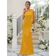 Charming Bowknot One Shoulder Sleeveless Bridesmaid Dresses