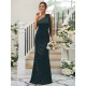 Charming Bowknot One Shoulder Sleeveless Bridesmaid Dresses