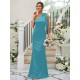 Charming Bowknot One Shoulder Sleeveless Bridesmaid Dresses