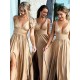 Charming Sleeveless V-neck Ruffles Spandex Bridesmaid Dresses