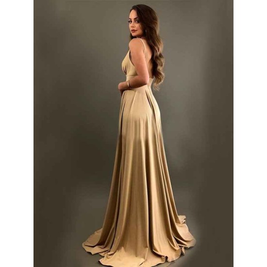 Charming Sleeveless V-neck Ruffles Spandex Bridesmaid Dresses