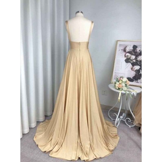 Charming Sleeveless V-neck Ruffles Spandex Bridesmaid Dresses