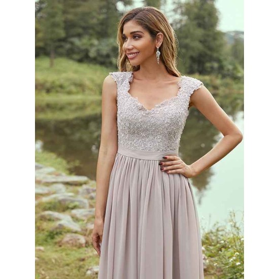 Amazing Chiffon Applique Sweetheart Sleeveless Bridesmaid Dresses