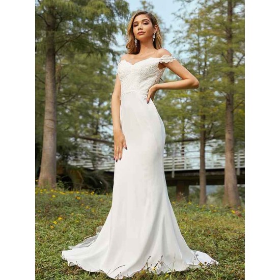 Charming Lace Off-the-Shoulder Sleeveless Bridesmaid Dresses