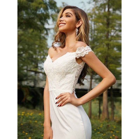 Charming Lace Off-the-Shoulder Sleeveless Bridesmaid Dresses