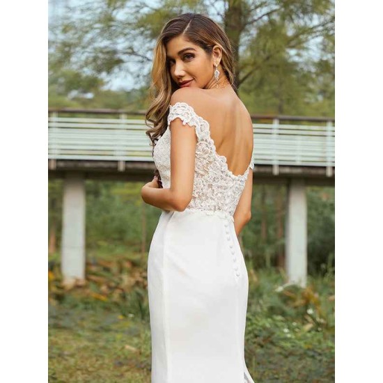 Charming Lace Off-the-Shoulder Sleeveless Bridesmaid Dresses
