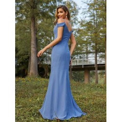 Classy Ruched Chiffon V-neck Sleeveless Bridesmaid Dresses