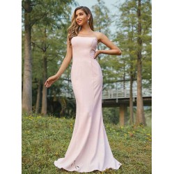 Beautiful Ruched Strapless Sleeveless Bridesmaid Dresses