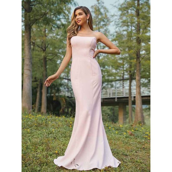 Beautiful Ruched Strapless Sleeveless Bridesmaid Dresses