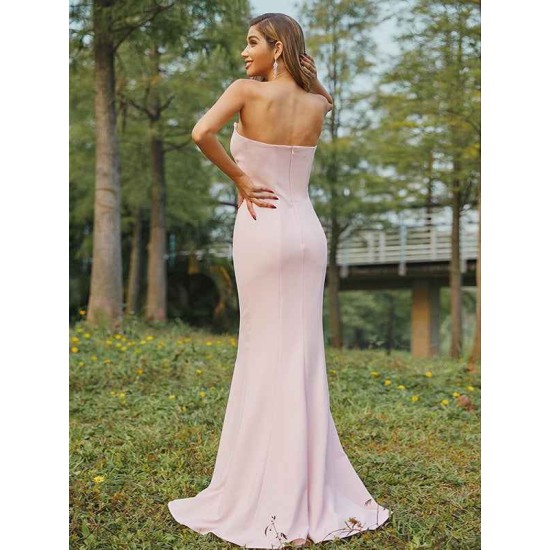 Beautiful Ruched Strapless Sleeveless Bridesmaid Dresses