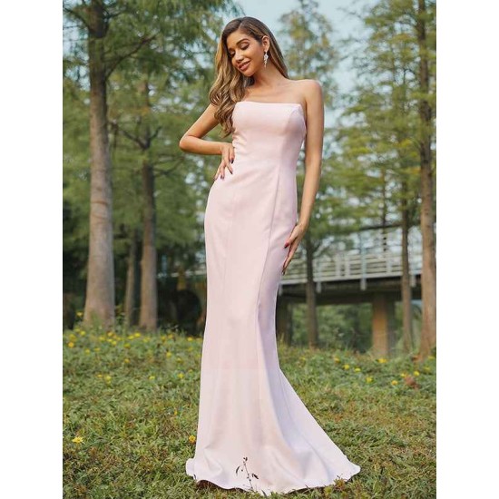 Beautiful Ruched Strapless Sleeveless Bridesmaid Dresses