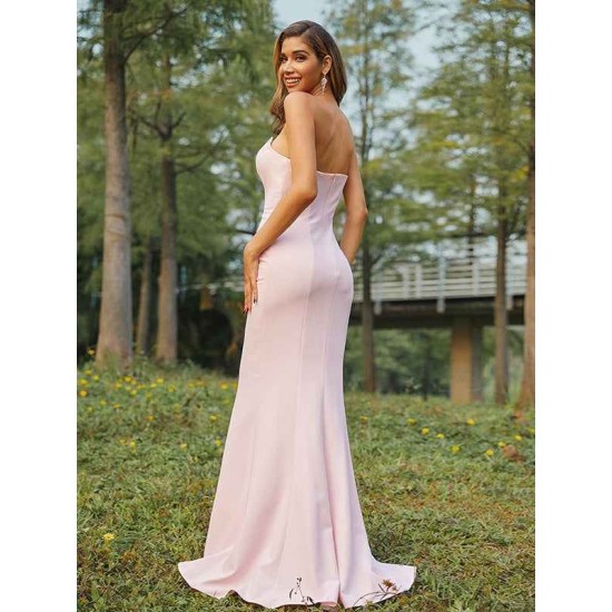 Beautiful Ruched Strapless Sleeveless Bridesmaid Dresses