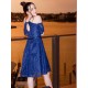 Charming Lace Ruffles Halter Short Sleeves Knee-Length Junior/Girls Bridesmaid Dresses
