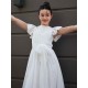 Amazing Chiffon Ruffles Scoop Short Sleeves Junior/Girls Bridesmaid Dresses