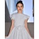 Amazing Chiffon Ruffles Scoop Short Sleeves Junior/Girls Bridesmaid Dresses