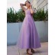 Gorgeous Tulle Ruched V-neck Short Sleeves Junior/Girls Bridesmaid Dresses