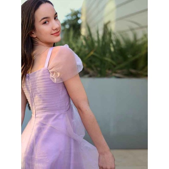 Gorgeous Tulle Ruched V-neck Short Sleeves Junior/Girls Bridesmaid Dresses