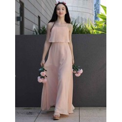 Amazing Chiffon Ruffles Spaghetti Straps Sleeveless Junior/Girls Bridesmaid Dresses