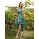 V-Neck Elegant Lace Sleeveless High Low Lace Bridesmaid Dresses