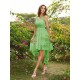 V-Neck Elegant Lace Sleeveless High Low Lace Bridesmaid Dresses