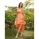 V-Neck Elegant Lace Sleeveless High Low Lace Bridesmaid Dresses