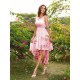 V-Neck Elegant Lace Sleeveless High Low Lace Bridesmaid Dresses
